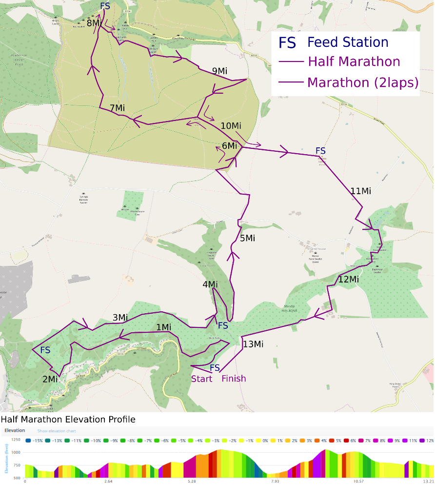 Cheddar Gorge Challenge Route Map