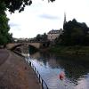 Running along the Riverside Path in the heart of Bath