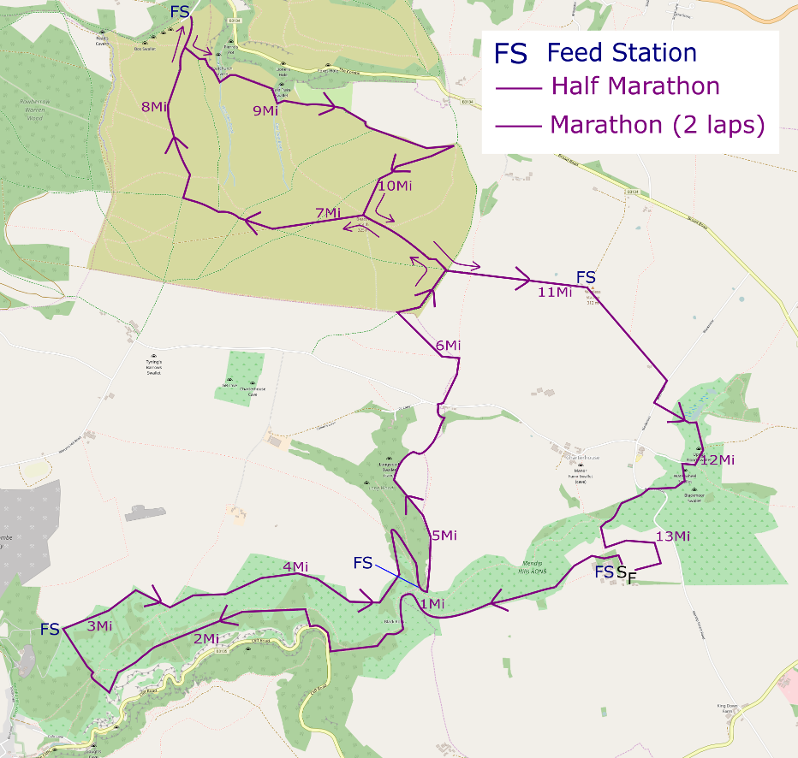 Cheddar Gorge Challenge Half Marathon Route Map