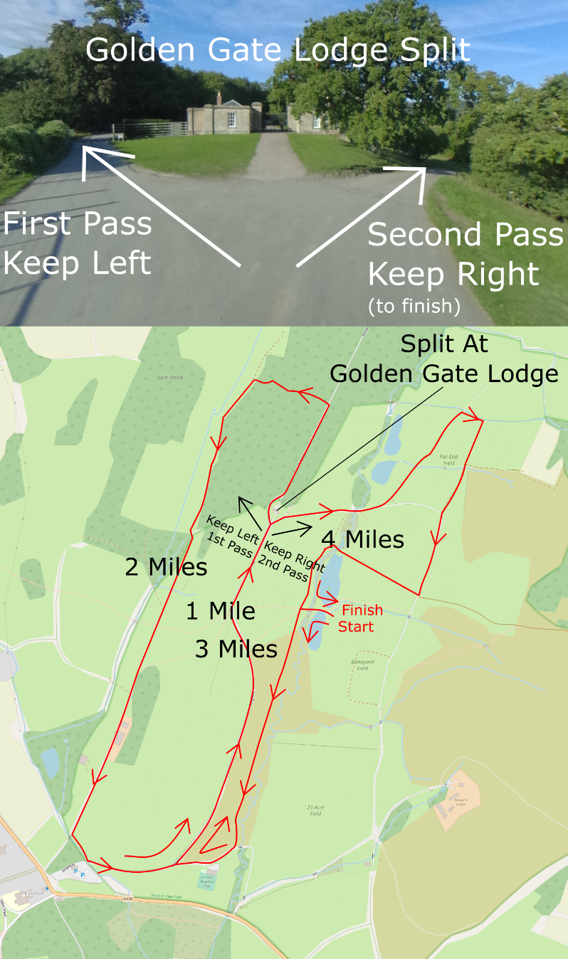 Eastnor Castle Backyard and Relay race route