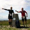Taking a moment to celebrate reaching the highest point on the Mendip Hills
