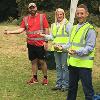 Team Leader Matt (red) ready to start giving out refreshments with marshals Trish and Steve