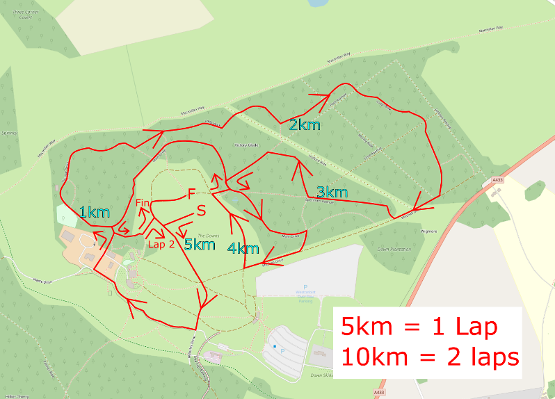 Westonbirt Winter Running route 5km 10km